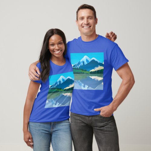 Snowcapped Mountains Reflected in a Lake T_Shirt