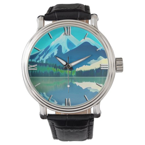 Snowcapped Mountains Reflected in a Lake Watch