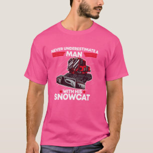 Snowcat Man Dad Groomer Cool Winter Sport US Flag T-Shirt