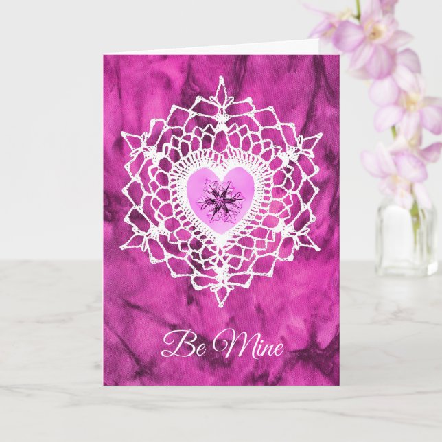 Snowcatcher Amore Heartflake Greeting Card (Orchid)