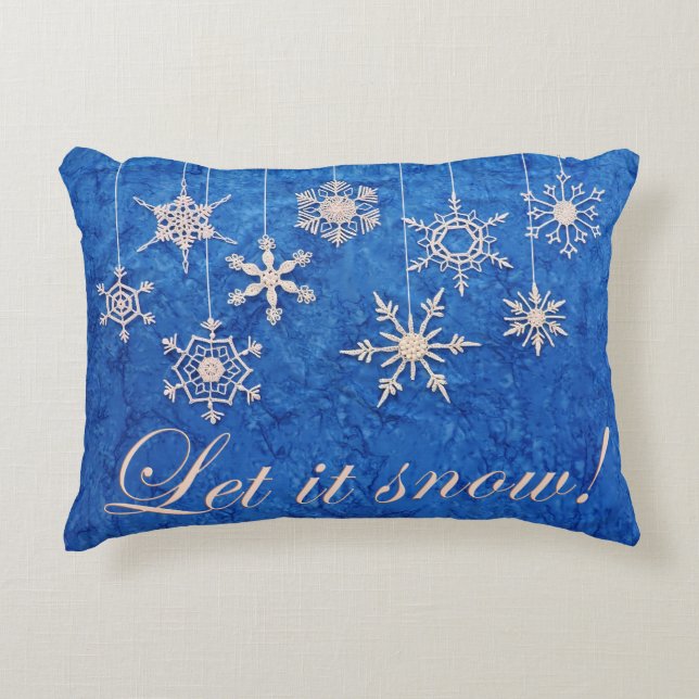 Snowcatcher Let It Snowflakes Accent Pillow (Front)
