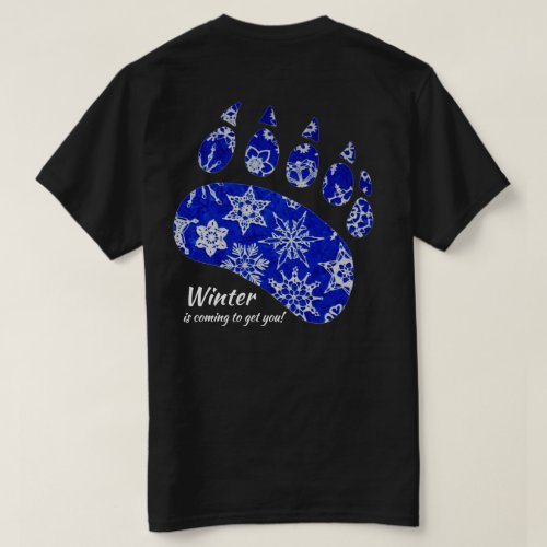 Snowcatcher Snowflakes Winter Bear Dark T_Shirt