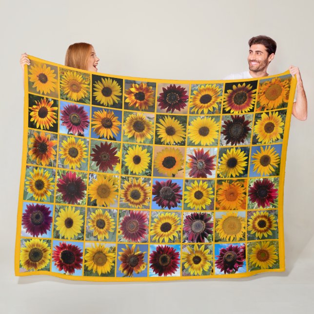 Snowcatcher Sunflowers Fleece Blanket (In Situ)
