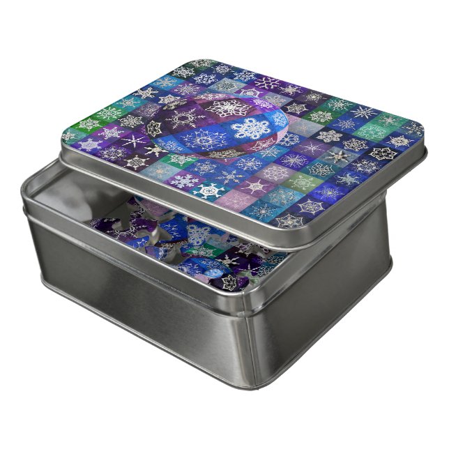 Snowcatcher Temperature Quilt Snowflakes Jigsaw Puzzle (Lid Open)