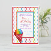 Snowcone and Polka Dots Birthday Invitations (Standing Front)