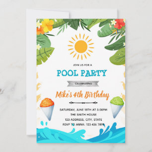 Snowcone and summer party invitation