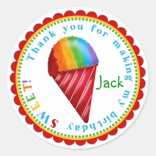 Snowcone Birthday Stickers