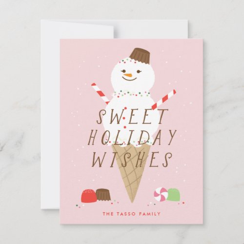 Snowcone Christmas Greeting Card _ Pink