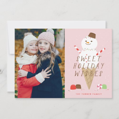 Snowcone Photo Christmas Card _ Pink