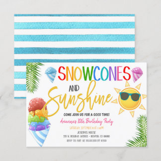 Snowcones and Sunshine Party Invitation