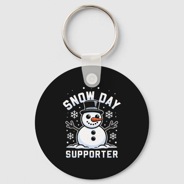 Snowday Suprter Fun Winter Days For Kids And Adult Keychain (Front)