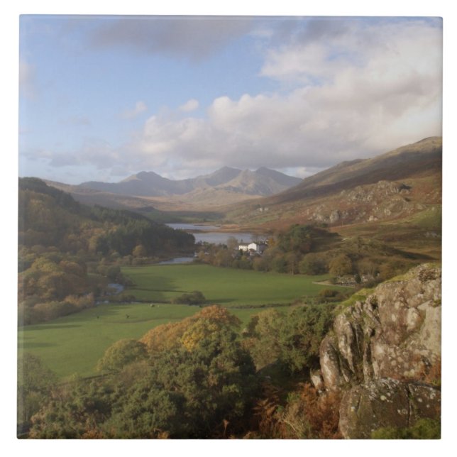 Snowdon from Capel Curig, Gwynedd, Wales (RF) Tile (Front)