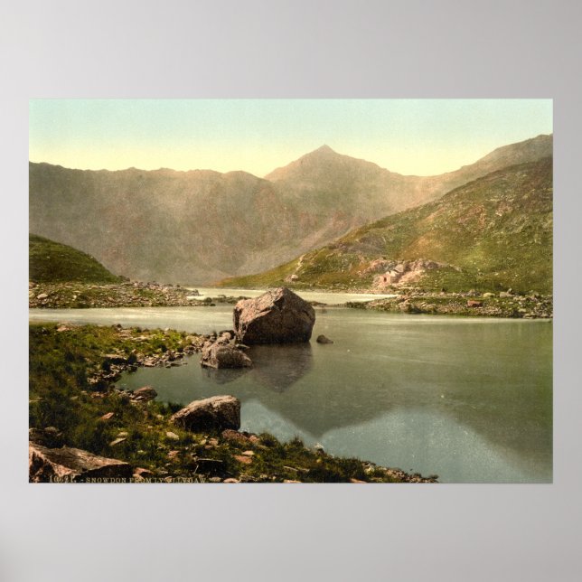 Snowdon from Llyn Llydaw, Gwynedd, Wales Poster (Front)