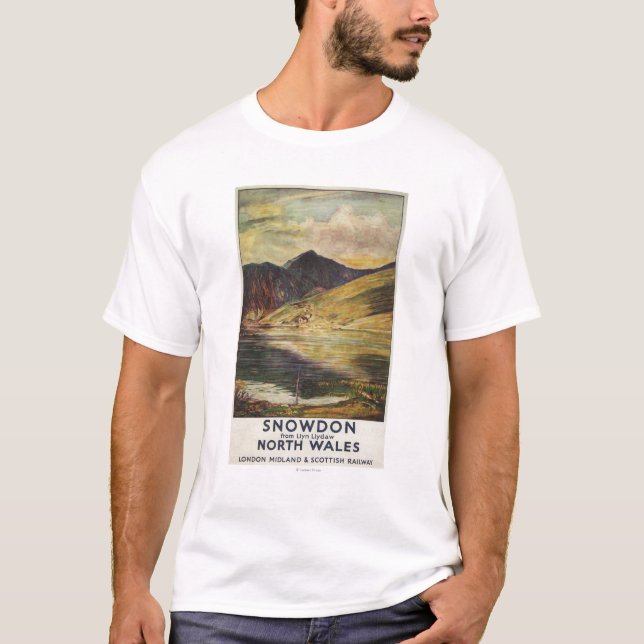 Snowdon Mountain View Railway Poster T-Shirt (Front)