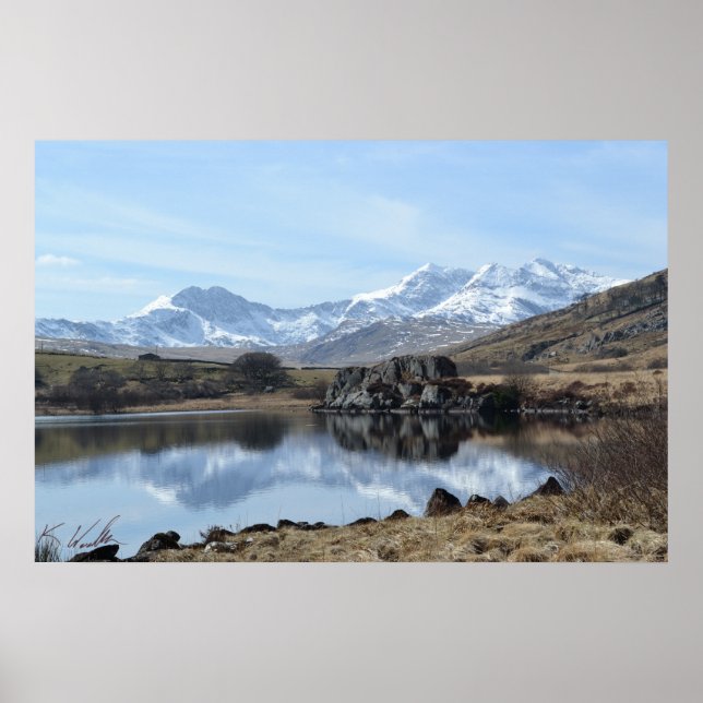 Snowdon Reflection (Signed) Poster (Front)