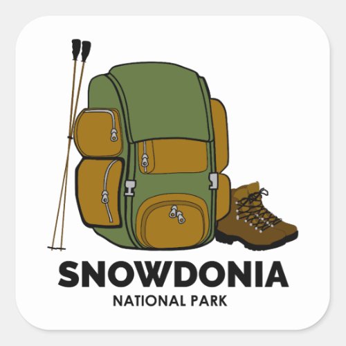 Snowdonia National Park Backpack Square Sticker