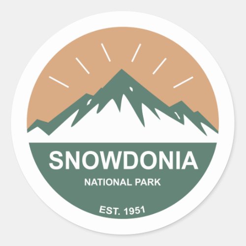 Snowdonia National Park Classic Round Sticker