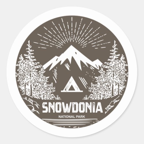 Snowdonia National Park Classic Round Sticker