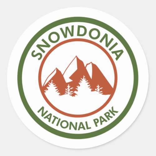 Snowdonia National Park Classic Round Sticker