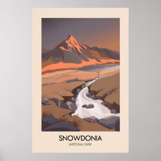 Snowdonia National Park Modern Travel Poster