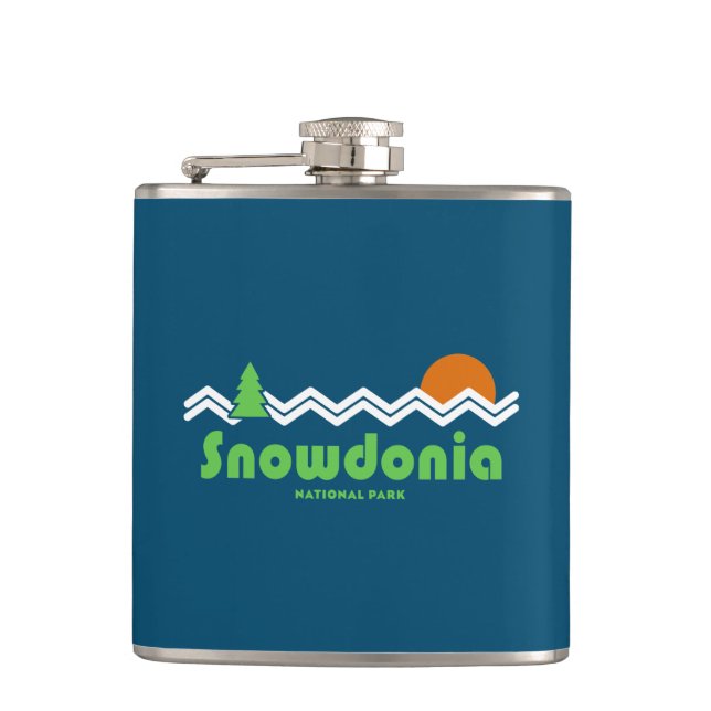Snowdonia National Park Retro Flask (Front)