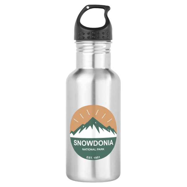 Snowdonia National Park Stainless Steel Water Bottle (Front)