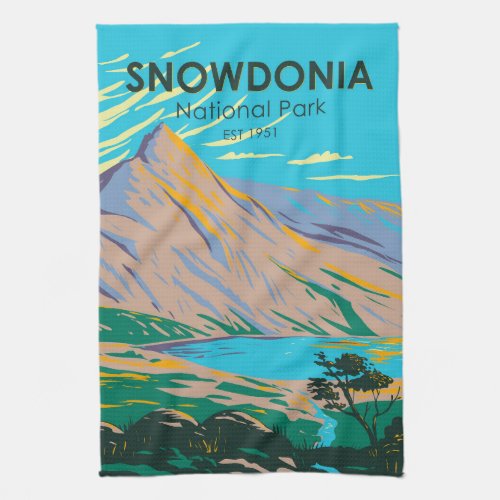 Snowdonia National Park Wales Lake Glaslyn Vintage Kitchen Towel