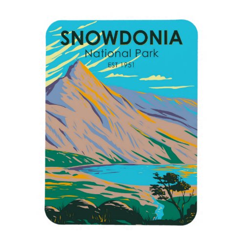Snowdonia National Park Wales Lake Glaslyn Vintage Magnet