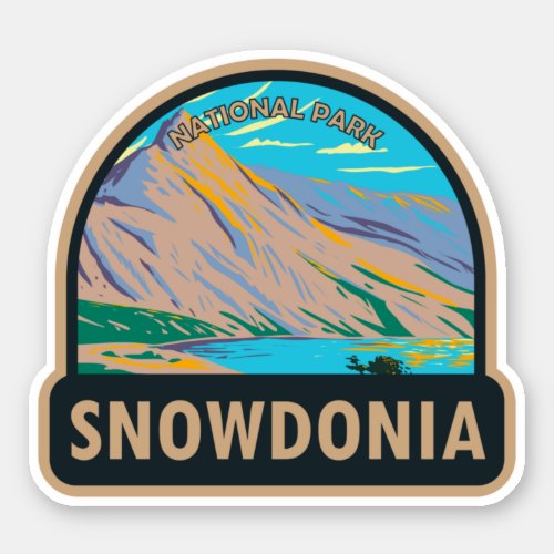 Snowdonia National Park Wales Lake Glaslyn Vintage Sticker