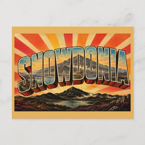 Snowdonia Wales Vintage Travel Art Postcard