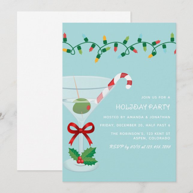 Snowdrift Christmas Holiday Cocktail Party Invitation (Front/Back)