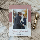 Snowdrift | Colorblock Vertical Photo Hanukkah Holiday Card<br><div class="desc">A modern and elegant holiday card in soft colors featuring your favorite vertical or portrait oriented photo on a colorblock snowdrift background in desert inspired shades of rose and tan. "Joyous Hanukkah" appears beneath in beautiful handwritten script,  with your family name beneath.</div>