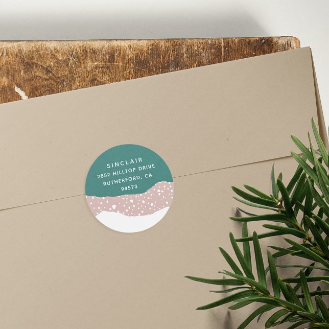 Snowdrift | Holiday Return Address Classic Round Sticker (Creator Uploaded)