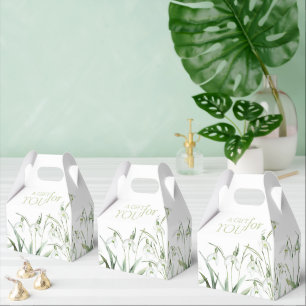 Snowdrop 60th Birthday Watercolor Botanical Favor Boxes