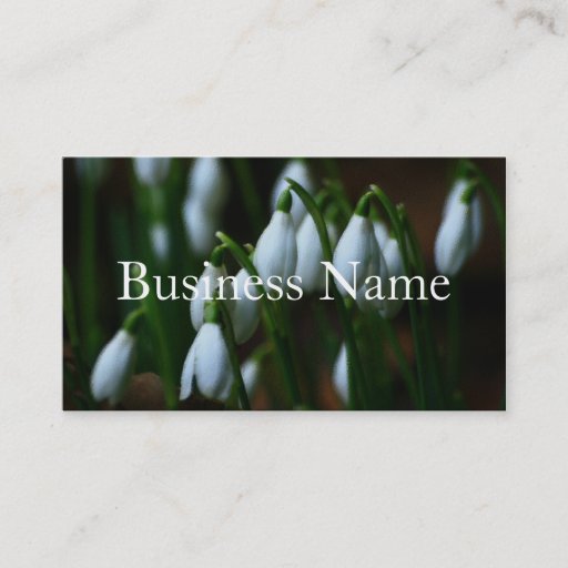 Customizable Snowdrop Business Card