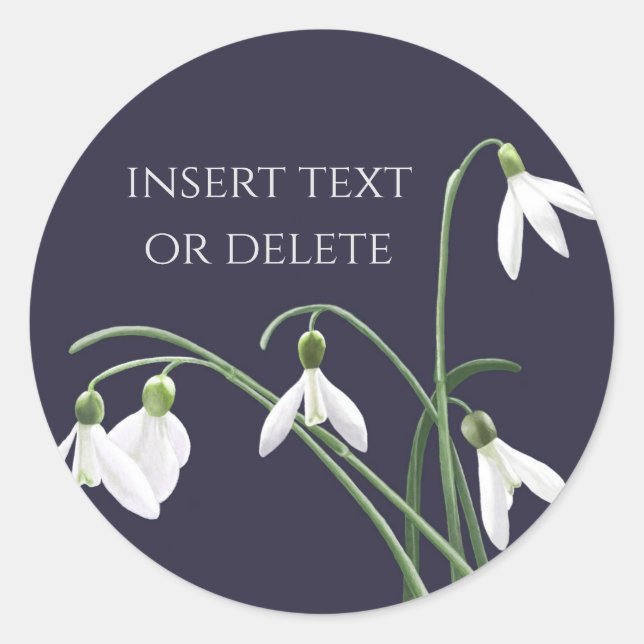 Snowdrop  classic round sticker (Front)