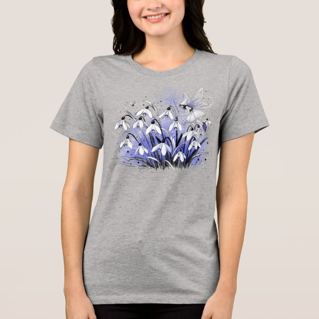 Snowdrop Fairy Tri-Blend Shirt (Front)