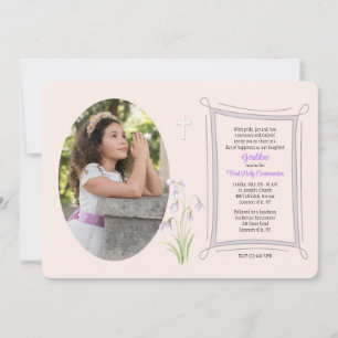 Snowdrop Floral Photo Invitation