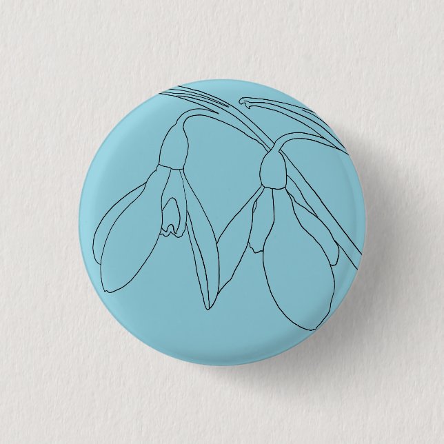 Snowdrop flower custom  button (Front)