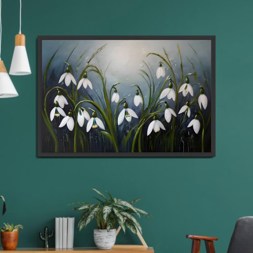 Snowdrop flowers art  framed art