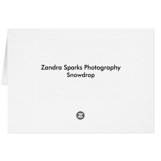 Snowdrop Gift Card (Back Horizontal)