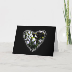 Snowdrop Heart Valentine Love Romance Card