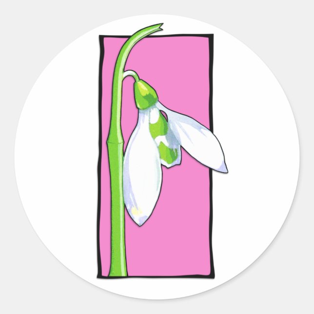 Snowdrop pink Sticker (Front)