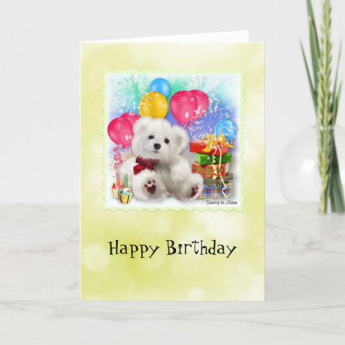 Snowdrop the Maltese Birthday Card