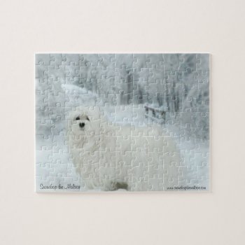 Snowdrop The Maltese Jigsaw Jigsaw Puzzle by MoragBates at Zazzle