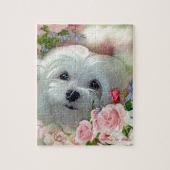 Snowdrop The Maltese Jigsaw Puzzle by MoragBates at Zazzle