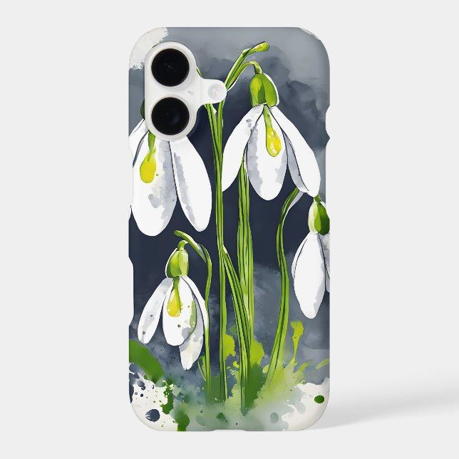 Snowdrop - Watercolor flowers Case-Mate iPhone Case (Back)