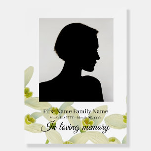 Snowdrop white funeral welcome sign foam bord