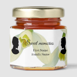 Snowdrop white memorial honey jar favor favors