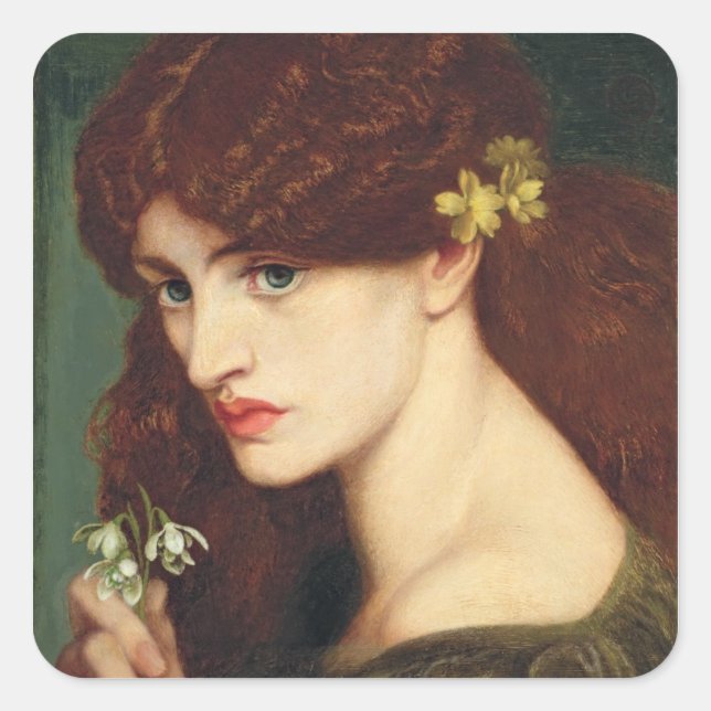 Snowdrops, 1873 (oil on canvas) square sticker (Front)